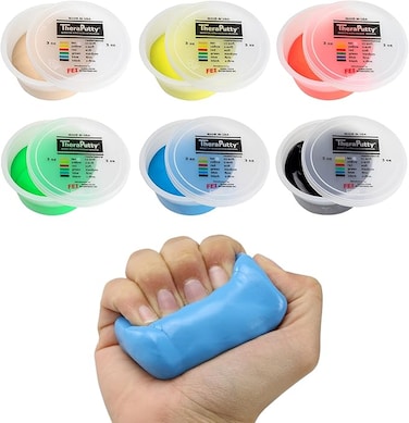 CanDo TheraPutty Standard Hand Exercise Putty For Rehabilitation, Exercises, Hand Therapy, and Occupational Therapy. Use To Strengthen Hand Muscles, Improve Fine Motor Skills, And Decrease Stress