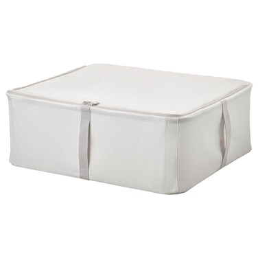 Storage Case, Fabric Striped White/Grey, 44x51x19 cm