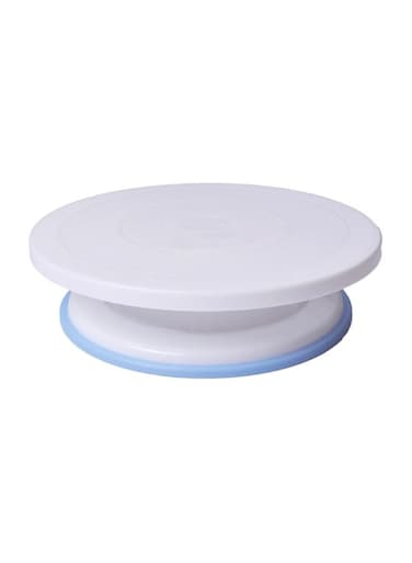 Baby Plastic Cake Rotary Table White/Blue 28x7cm