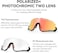 ROCKBROS Mountain Bike Glasses for Men Cycling Glasses with Interchangeable Polarized + Photochromic Lenses Sport Sunglasses, M