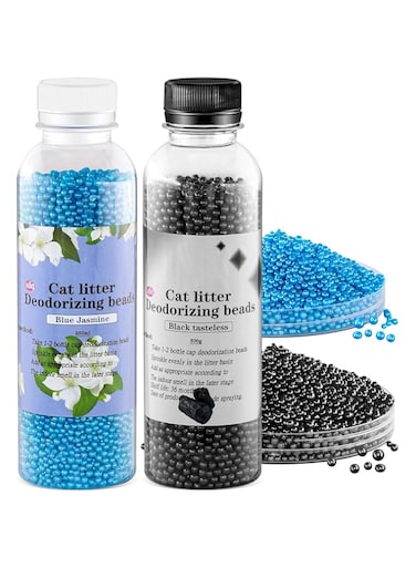 Cat Litter Box Deodorant Beads Litter Box Deodorant Crystals  Eliminate Cat Stink, Neutralize Odor, 8.5 oz (2PCS)
