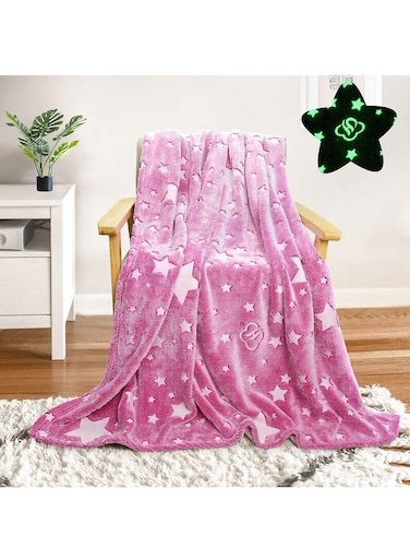 HOME Kids Glow in The Dark Blanket Soft Throw All Seasons for Couch Sofa Bed 150 x 120cm