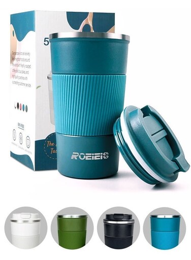 Coffee Mug 510ml Vacuum Reusable Leakproof Double Wall Coffee Cup Insulation Stainless Steel Eco-Friendly Travel Office Tumbler for Hot Tea and Cold Drinks