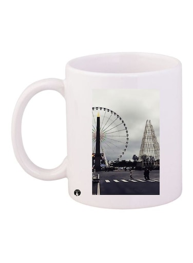 Millennium Wheel Printed Coffee Mug White/Black/Grey 11ounce