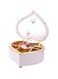 Tazweeq Rainbowie Heart Musical Jewelry Box, Musical Jewelry Storage Box with Dancing Girl, Arrow Design Gift (White)