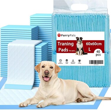 Dog Pee Pads，Super Absorbent Pee Pads for Dogs，Disposable Urine Pads for Doggie，Disposable Puppy Pads Pet Training Pads，Super Absorbent Leak-Proof Quick Drying Pee Pads (L(60*60cm-40pcs))