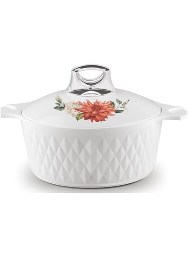 ASIAN Casserole Hotpot, Stainless Steel insulated Hot Pot, Food Warmer, Keeps Food Warm for Hours - Diamond White (1500 ML)