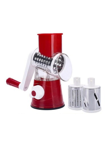 In 1 Round Veggie Chopper Red 26x12x24cm
