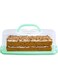 Cheeren Plastic Rectangular Bread Box with Portable Handle, Loaf Cake Storage Container Box for Storing Banana Bread,Pumpkin Bread (Green)