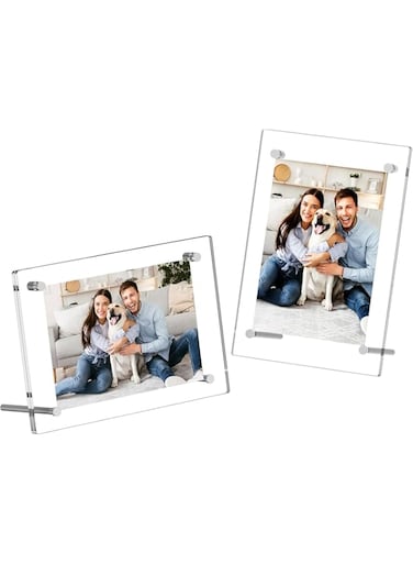 Excefore Clear Acrylic Photo Frame 13x18CM - Stylish Desktop Display for Photos &amp; Posters, Frameless Design, Perfect for Home &amp; Office Decor (1 Pack)