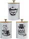 Coffee Sugar Tea Storage Jar Set Of 3 Multifunctional SealEasy To Use Clean Suitable For Grounds Coffee, Beans, Sugar&acirc;&euro;&lsaquo;(25 Oz)