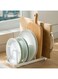 Cutting Board Organizer &amp; Dish Rack - Adjustable Pot Lid Holder for Bakeware, Plates, Pans &amp; Kitchen Utensils   Space-Saving Storage for Cabinet, Countertop or Sink (White)