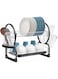 FEELINGS Dish Rack   Stainless Steel Kitchen Shelf Organizer for Plates, Crockery, Utensils, and Cutlery   Dual-Tier Plate Stand with Utensil Holder   Space-Saving Dish Drying Rack - L57xW25xH39 CM