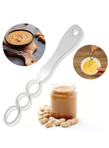 Peanut Butter Mixer, Stainless Steel Stirring Tool for Natural Peanut Butter, Dough, Yogurt, Sauces, and More - Fits Any Container Size, Less Mess, Dishwasher Safe