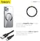 BSON WIRELESS LED PHONE HOLDER &ndash; 15W Fast Wireless Charging, MagSafe Compatible, 360&deg; Rotation, Strong Suction, One-Hand Operation, USB-A to Type-C Cable Included