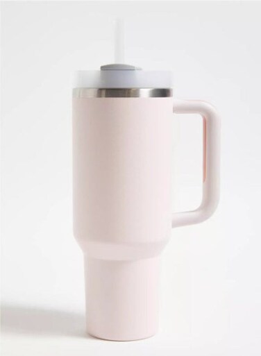Stainless Steel with Lid and Straw for Water Iced Tea Coffee and Smoothie Rose Quartz 30 oz