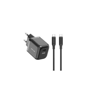 Ultra Compact GaN 20W PD Fast Wall Charger EU Pin with 1M USB-C to USB-C Cable