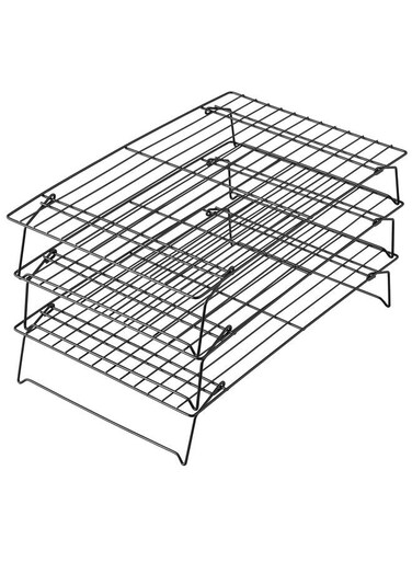 3-Tier Cooling Rack for Cookies, Cake and More - Cool Batches of Cookies, Cake Layers or Finger Foods, Black