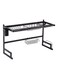 Multi Layer Kitchen Sink Drain Board Rack Black 34x65x89cm