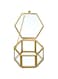 Tazweeq Glass Vintage Jewelry Box, Small Glass Jewelry Box, Clear Wedding Ring Box, Golden Geometric Jewelry Display Case, Gold Clear Glass Jewelry Trinket Box, Storage Trinket Ring Earring Chest (Sma