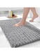 quxup Original Luxury Chenille Bath Rug Mat, 32 x 20 Inches, Soft Shaggy Bathroom Rugs, Large Size, Super Absorbent and Thick, Non-Slip, Machine Washable, Bath Mats for Bathroom, Grey 50x80cm