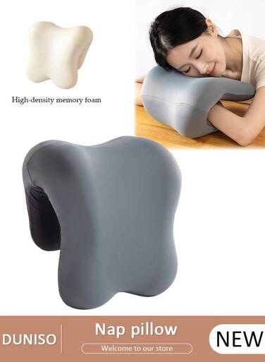Memory Foam Neck Support Pillow, Portable Desk Chair Pillow Office Headrest Cushion,Travel Head Pillow Working Nap Pillow, Detachable Multifunctional Neck Stretcher with Zipper naps, portable for office &amp; travel