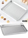 Rectangle Baking Tray, Stainless Steel Small Baking Pan Oven Tray for Cooking &amp; Roasting, Corrugated Bottom, Healthy &amp; Sturdy, Dishwasher Safe