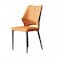 Modern Dining Chair,Upholstered Faux Leather,Black Metal Leg,Home Office Cafe(Orange)