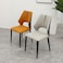 Modern Dining Chair,Upholstered Faux Leather,Black Metal Leg,Home Office Cafe(Orange)