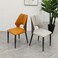Modern Dining Chair,Upholstered Faux Leather,Black Metal Leg,Home Office Cafe(Orange)