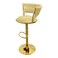 Modern Velvet Bar Stool,Gold Metal Frame,Adjustable Height,Elegant Kitchen Counter Chair(Beige)