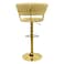 Modern Velvet Bar Stool,Gold Metal Frame,Adjustable Height,Elegant Kitchen Counter Chair(Beige)