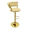 Modern Velvet Bar Stool,Gold Metal Frame,Adjustable Height,Elegant Kitchen Counter Chair(Beige)