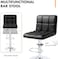 PU Leather Bar Stool,Adjustable Height,Swivel,Chrome Base,Perfect for Kitchen Bar Restaurant Counter(Black 1 Pc)