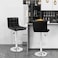 PU Leather Bar Stool,Adjustable Height,Swivel,Chrome Base,Perfect for Kitchen Bar Restaurant Counter(Black 1 Pc)