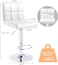 PU Leather Bar Stool,Adjustable Height,Swivel,Chrome Base,Perfect for Kitchen Bar Restaurant Counter(White 1 Pc)
