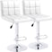 PU Leather Bar Stool,Adjustable Height,Swivel,Chrome Base,Perfect for Kitchen Bar Restaurant Counter(White 1 Pc)
