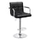 PU Leather Bar Stool,Adjustable Height,Swivel,Chrome Base,Perfect for Kitchen Bar Restaurant Counter(Black 1 Pc)