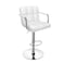 PU Leather Bar Stool,Adjustable Height,Swivel,Chrome Base,Perfect for Kitchen Bar Restaurant Counter(White 1 Pc)