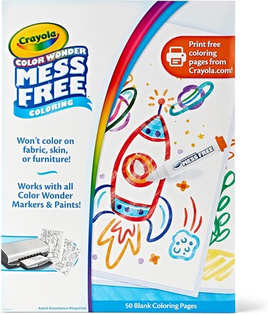 Crayola Wonder Blank Coloring Pages, 50 Count, 752840