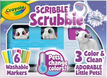 Crayola Scribble Scrubbie Pets ARCtic Snow Explorer, Color &amp; Wash Creative Toy, Gift For Kids, Blue,White Age 3, 4, 5, 6 747479