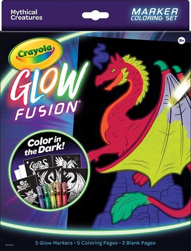 Crayola Glow Fusion, Marker Coloring Set, Mythical Creatures