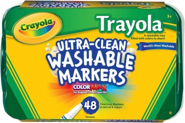 Crayola Trayola Ultra-Clean Washable Markers 48-Pieces, Multicolour