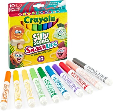Crayola 10 Ct Silly Scents Smash Ups, Broad Line Washable Markers