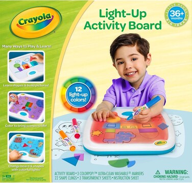Crayola Light Up Activity Board, Educational Toy For Kids, Gift For Ages 3, 4, 5, 6