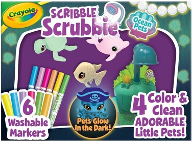 Crayola Scribble Scrubbie Glow Lagoon Pets, Sea Animal Toys, Gifts For For Boys &amp; Girls, 3+