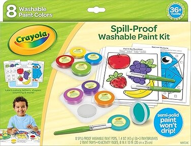 Crayola Spill Proof Paint Set, 8 Count Washable Paint For Kids, Ages 3+