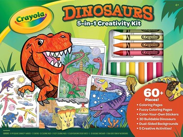 Crayola Dinosaur 5-In-1 Art Kit, Toys Alternative, Gift For Kids, Ages 4, 5, 6, 7