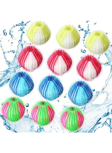 Blulu 12 Pieces Pet Hair Remover for Laundry Dryer Balls Reusable Washing Machine Hair Catcher Pet Dog Cat Hair Catcher Lint Remover (Stylish Color)
