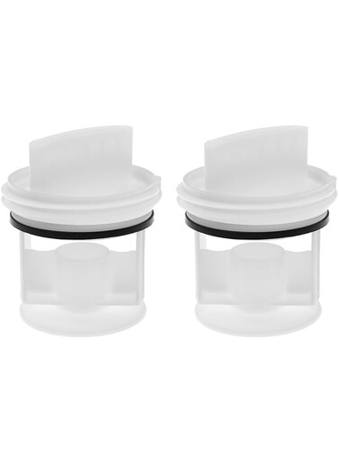 VGOL 2Pcs Washing Machine Drain Filter 647920 00647920 605010 00605010 Compatible with Bosch Compatible with Siemens Washing Machine Drain Pump Fluff Filter White
